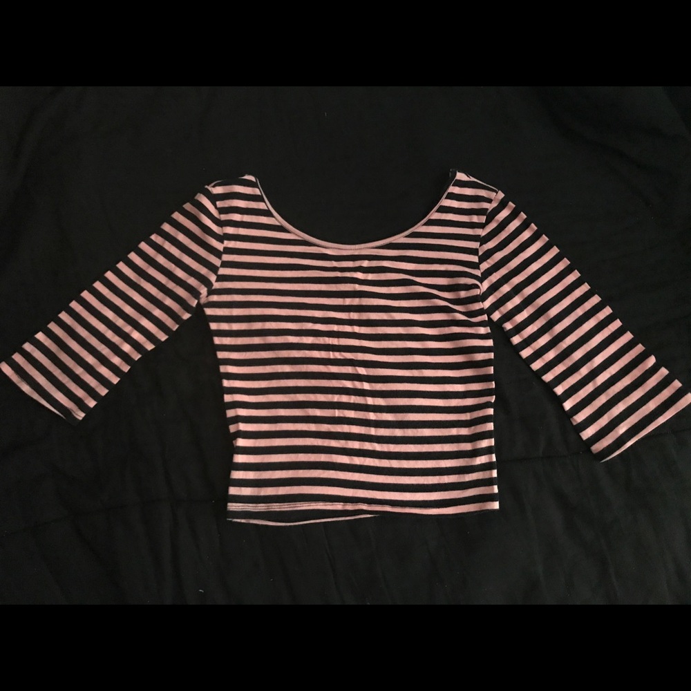 Crop top stripped shirt